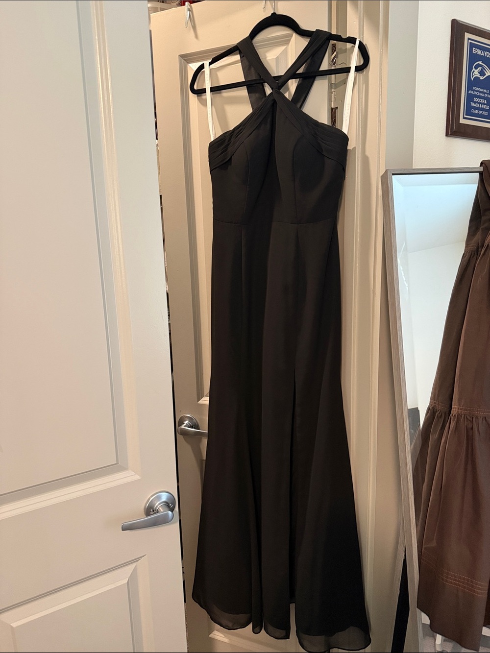 Azazie Black Crossback Maxi Dress